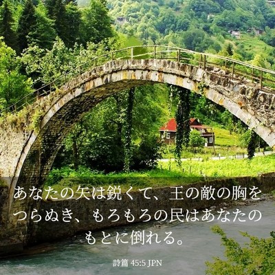 Picture 03 - 詩篇 45:5 JPN - あなたの矢は鋭くて、王の敵の胸を - Bible Verse Picture
