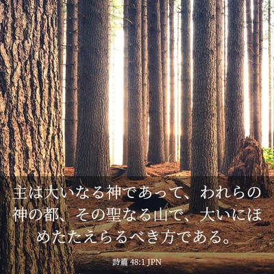 Picture 03 - 詩篇 48:1 JPN - 主は大いなる神であって、われらの - Bible Verse Picture