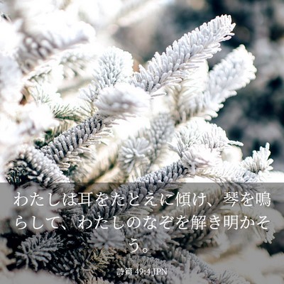 Picture 03 - 詩篇 49:4 JPN - わたしは耳をたとえに傾け、琴を鳴 - Bible Verse Picture