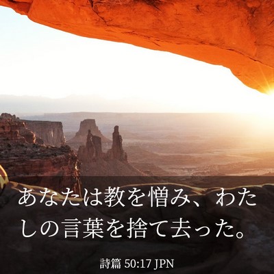 Picture 03 - 詩篇 50:17 JPN - あなたは教を憎み、わたしの言葉を - Bible Verse Picture