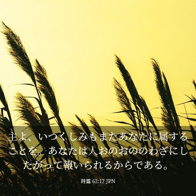 Picture 03 - 詩篇 62:12 JPN - 主よ、いつくしみもまたあなたに属 - Bible Verse Picture