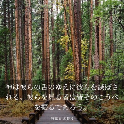 Picture 03 - 詩篇 64:8 JPN - 神は彼らの舌のゆえに彼らを滅ぼさ - Bible Verse Picture