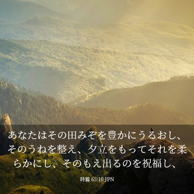 Picture 03 - 詩篇 65:10 JPN - あなたはその田みぞを豊かにうるお - Bible Verse Picture