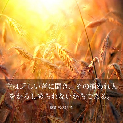 Picture 03 - 詩篇 69:33 JPN - 主は乏しい者に聞き、その捕われ人 - Bible Verse Picture