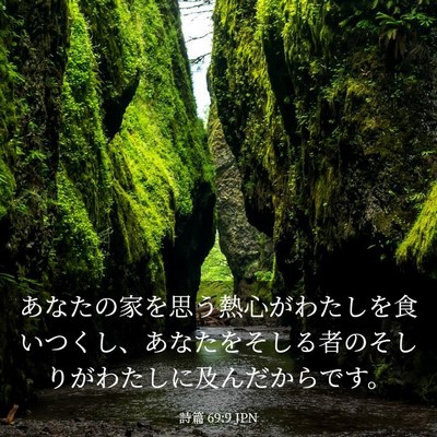 Picture 03 - 詩篇 69:9 JPN - あなたの家を思う熱心がわたしを食 - Bible Verse Picture