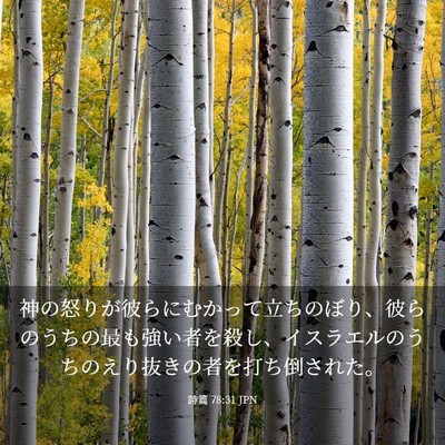Picture 03 - 詩篇 78:31 JPN - 神の怒りが彼らにむかって立ちのぼ - Bible Verse Picture