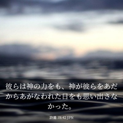 Picture 03 - 詩篇 78:42 JPN - 彼らは神の力をも、神が彼らをあだ - Bible Verse Picture