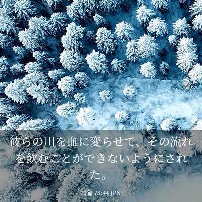 Picture 03 - 詩篇 78:44 JPN - 彼らの川を血に変らせて、その流れ - Bible Verse Picture