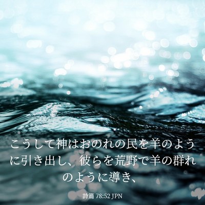 Picture 03 - 詩篇 78:52 JPN - こうして神はおのれの民を羊のよう - Bible Verse Picture