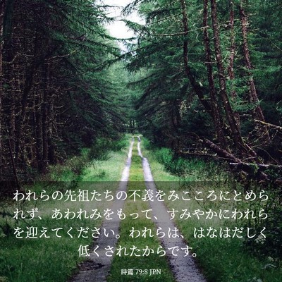 Picture 03 - 詩篇 79:8 JPN - われらの先祖たちの不義をみこころ - Bible Verse Picture
