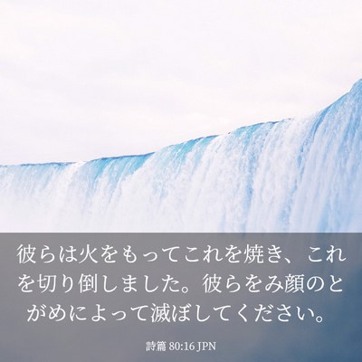 Picture 03 - 詩篇 80:16 JPN - 彼らは火をもってこれを焼き、これ - Bible Verse Picture