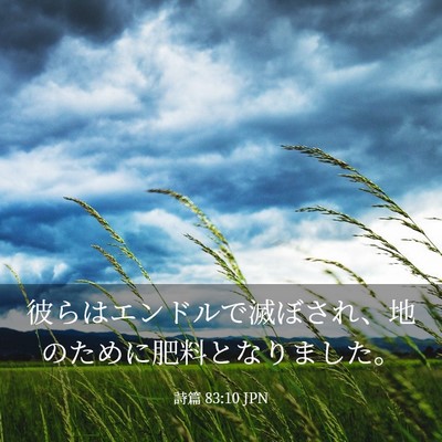 Picture 03 - 詩篇 83:10 JPN - 彼らはエンドルで滅ぼされ、地のた - Bible Verse Picture