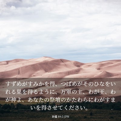 Picture 03 - 詩篇 84:3 JPN - すずめがすみかを得、つばめがその - Bible Verse Picture