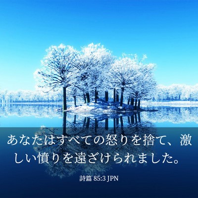 Picture 03 - 詩篇 85:3 JPN - あなたはすべての怒りを捨て、激し - Bible Verse Picture