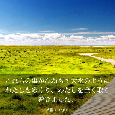 Picture 03 - 詩篇 88:17 JPN - これらの事がひねもす大水のように - Bible Verse Picture