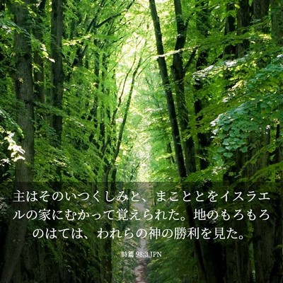 Picture 03 - 詩篇 98:3 JPN - 主はそのいつくしみと、まこととを - Bible Verse Picture
