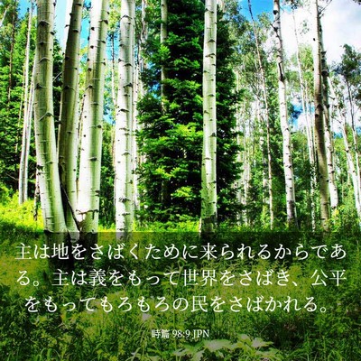 Picture 03 - 詩篇 98:9 JPN - 主は地をさばくために来られるから - Bible Verse Picture