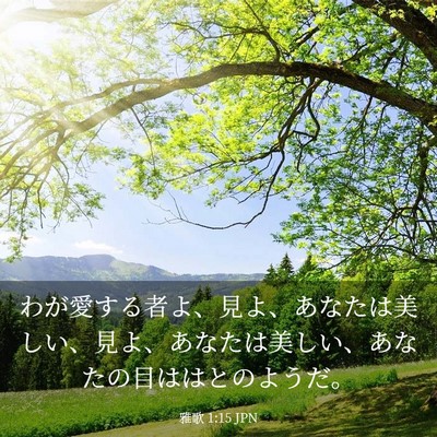 Picture 03 - 雅歌 1:15 JPN - わが愛する者よ、見よ、あなたは美 - Bible Verse Picture
