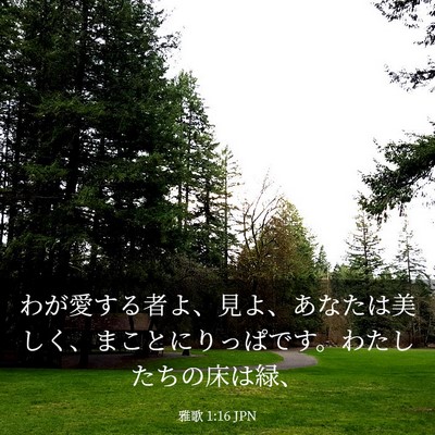 Picture 03 - 雅歌 1:16 JPN - わが愛する者よ、見よ、あなたは美 - Bible Verse Picture