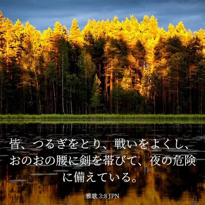 Picture 03 - 雅歌 3:8 JPN - 皆、つるぎをとり、戦いをよくし、 - Bible Verse Picture