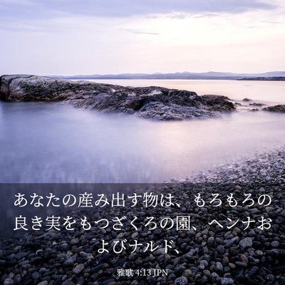 Picture 03 - 雅歌 4:13 JPN - あなたの産み出す物は、もろもろの - Bible Verse Picture
