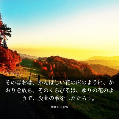 Picture 03 - 雅歌 5:13 JPN - そのほおは、かんばしい花の床のよ - Bible Verse Picture