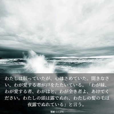 Picture 03 - 雅歌 5:2 JPN - わたしは眠っていたが、心はさめて - Bible Verse Picture