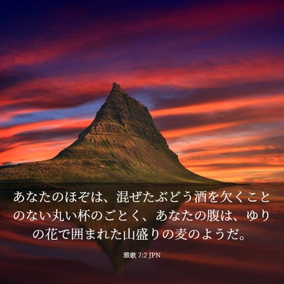Picture 03 - 雅歌 7:2 JPN - あなたのほぞは、混ぜたぶどう酒を - Bible Verse Picture