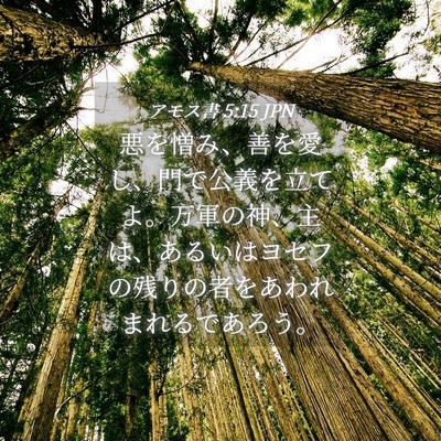 Picture 04 - アモス書 5:15 JPN - 悪を憎み、善を愛し、門で公義を立 - Bible Verse Picture
