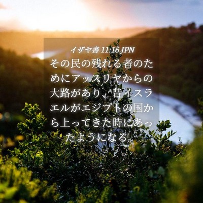 Picture 04 - イザヤ書 11:16 JPN - その民の残れる者のためにアッスリ - Bible Verse Picture
