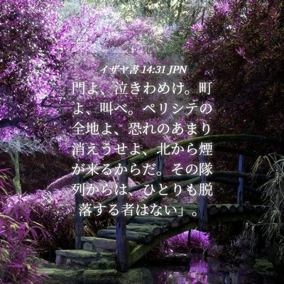 Picture 04 - イザヤ書 14:31 JPN - 門よ、泣きわめけ。町よ、叫べ。ペ - Bible Verse Picture