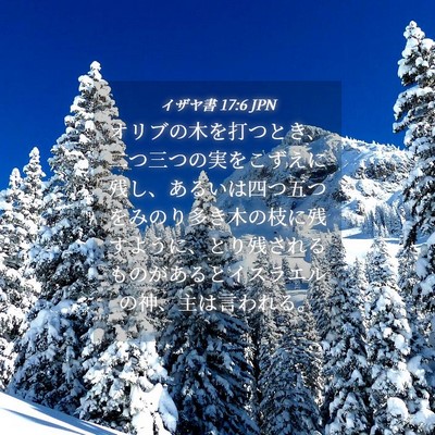 Picture 04 - イザヤ書 17:6 JPN - オリブの木を打つとき、二つ三つの - Bible Verse Picture