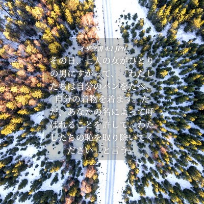 Picture 04 - イザヤ書 4:1 JPN - その日、七人の女がひとりの男にす - Bible Verse Picture
