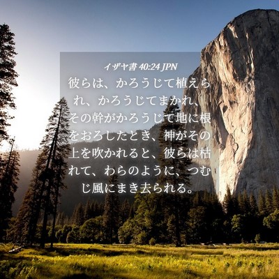 Picture 04 - イザヤ書 40:24 JPN - 彼らは、かろうじて植えられ、かろ - Bible Verse Picture