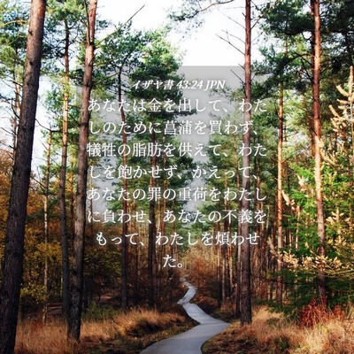 Picture 04 - イザヤ書 43:24 JPN - あなたは金を出して、わたしのため - Bible Verse Picture