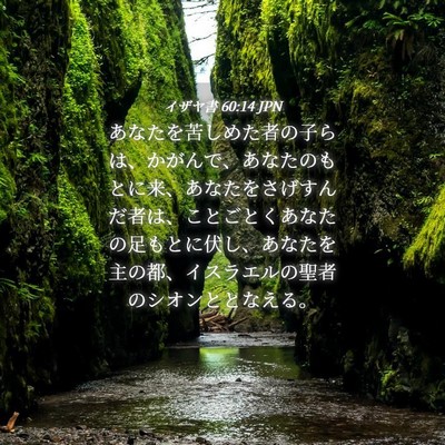 Picture 04 - イザヤ書 60:14 JPN - あなたを苦しめた者の子らは、かが - Bible Verse Picture