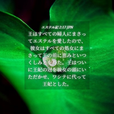 Picture 04 - エステル記 2:17 JPN - 王はすべての婦人にまさってエステ - Bible Verse Picture