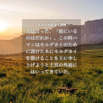 Picture 04 - エステル記 6:4 JPN - 王は言った、「庭にいるのはだれか - Bible Verse Picture
