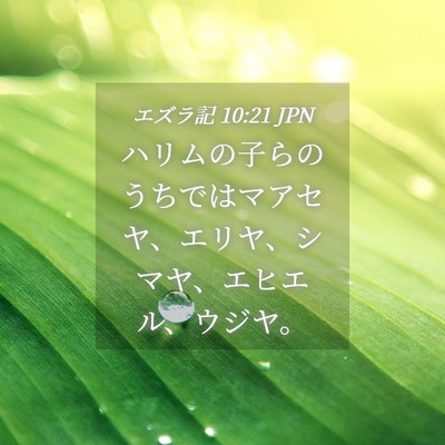 Picture 04 - エズラ記 10:21 JPN - ハリムの子らのうちではマアセヤ、 - Bible Verse Picture