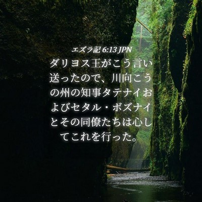 Picture 04 - エズラ記 6:13 JPN - ダリヨス王がこう言い送ったので、 - Bible Verse Picture