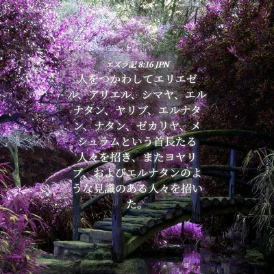 Picture 04 - エズラ記 8:16 JPN - 人をつかわしてエリエゼル、アリエ - Bible Verse Picture