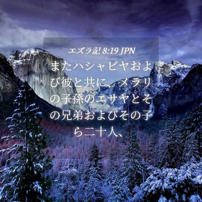 Picture 04 - エズラ記 8:19 JPN - またハシャビヤおよび彼と共に、メ - Bible Verse Picture