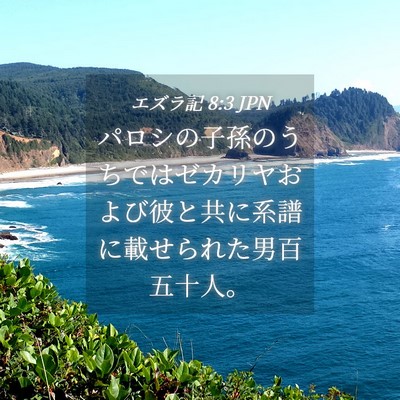Picture 04 - エズラ記 8:3 JPN - パロシの子孫のうちではゼカリヤお - Bible Verse Picture