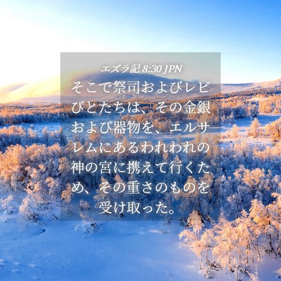 Picture 04 - エズラ記 8:30 JPN - そこで祭司およびレビびとたちは、 - Bible Verse Picture