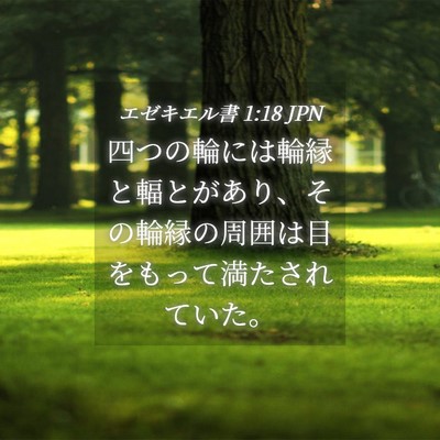 Picture 04 - エゼキエル書 1:18 JPN - 四つの輪には輪縁と輻とがあり、そ - Bible Verse Picture