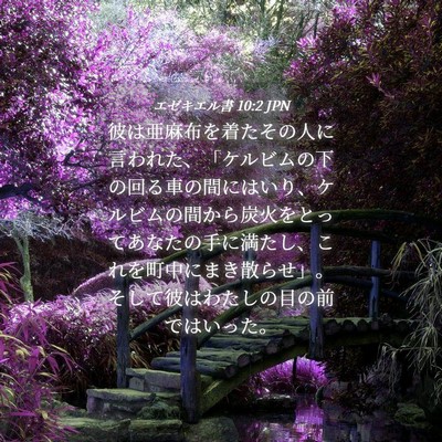 Picture 04 - エゼキエル書 10:2 JPN - 彼は亜麻布を着たその人に言われた - Bible Verse Picture