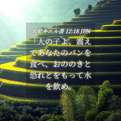 Picture 04 - エゼキエル書 12:18 JPN - 「人の子よ、震えてあなたのパンを - Bible Verse Picture
