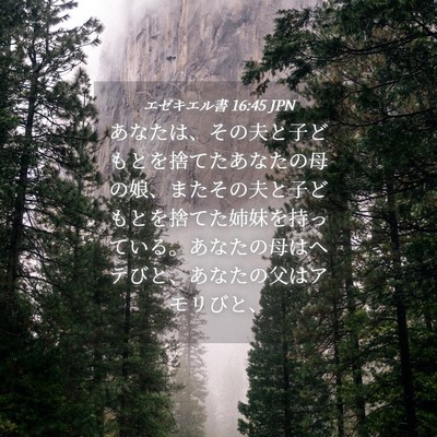 Picture 04 - エゼキエル書 16:45 JPN - あなたは、その夫と子どもとを捨て - Bible Verse Picture