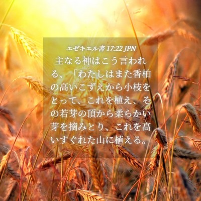 Picture 04 - エゼキエル書 17:22 JPN - 主なる神はこう言われる、「わたし - Bible Verse Picture