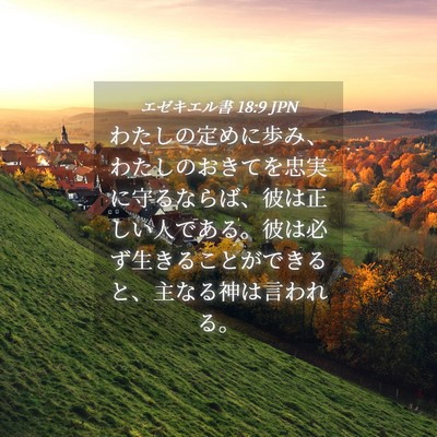 Picture 04 - エゼキエル書 18:9 JPN - わたしの定めに歩み、わたしのおき - Bible Verse Picture